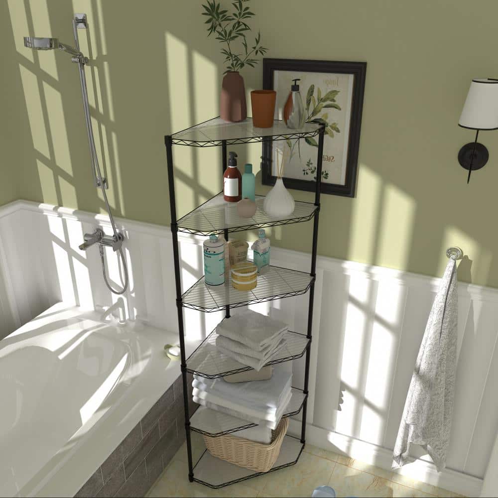 Reviews for FUNKOL 6Tier Heavy Duty Steel Wire Corner Shelving Unit in