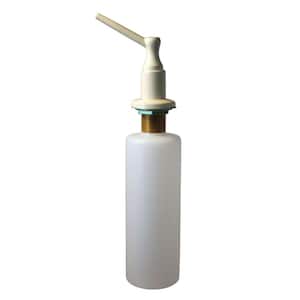 Kitchen Sink Deck Mount Liquid Soap/Hand Sanitizer Dispenser with Refillable 12 oz Bottle in Powder Coat Almond