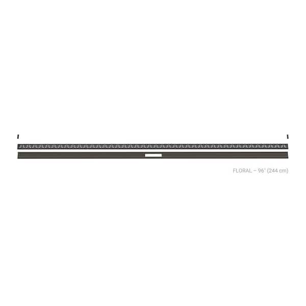 Kerdi-Line-Vario Dark Anthracite 96 in. Floral Grate and Channel Floor Installation Kit for Accessory
