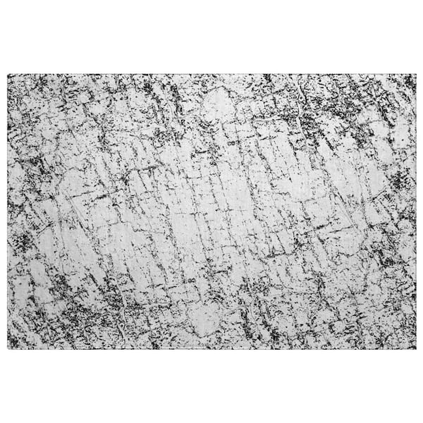 Dream Shag Premium Machine Washable Abstract ADS606 Black 2 ft. x 3 ft. Accent Rug