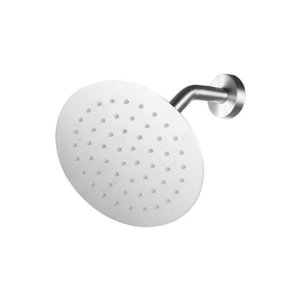 1-Spray Patterns with 1.8 GPM 8 in. Wall Mount Rain Fixed Shower Head in Brushed Nickel