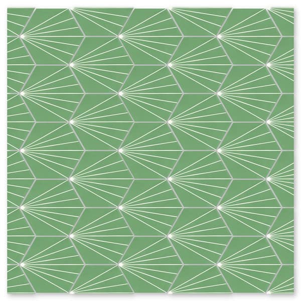 Villa Lagoon Tile Spark C Monte Verde 8 in. x 9 in. Cement Handmade Tile Sample