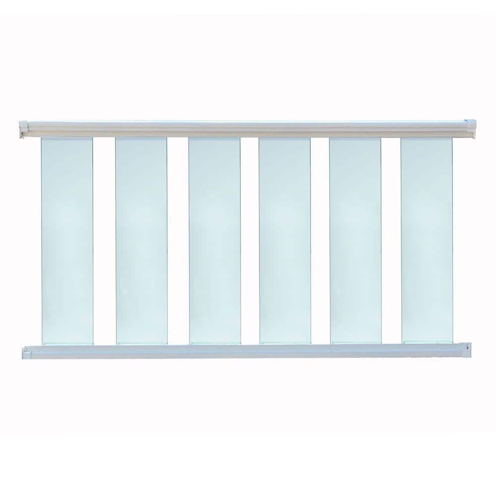 6 ft. x 42 in. White Aluminum Frame Glass Baluster Railing Kit price history on PriceWatchPro