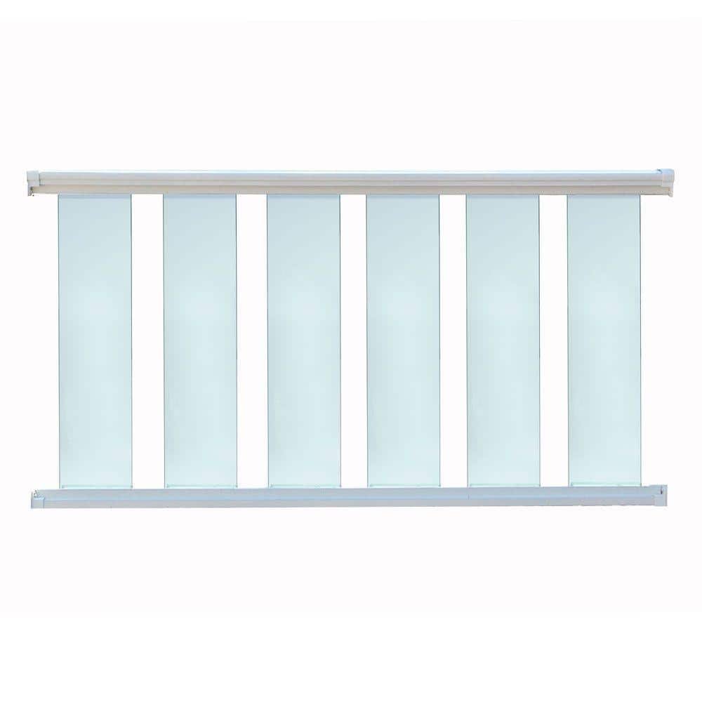 UPC 815973010082 product image for 6 ft. x 36 in. White Aluminum Frame Glass Baluster Railing Kit | upcitemdb.com