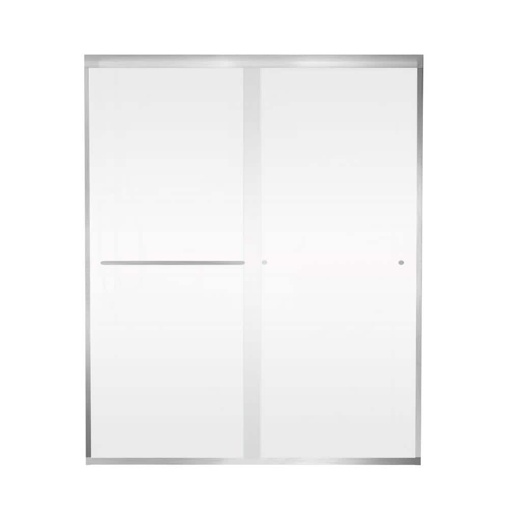 ANGELES HOME 56 - 60 in. W x 72 in. H Sliding Semi Frameless Shower ...