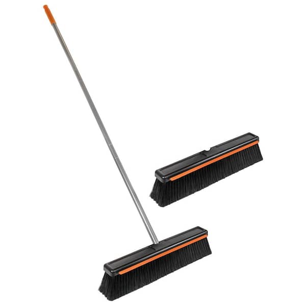 HDX 18 in. Interchangeable Push Broom with Squeegee Heads with Handle