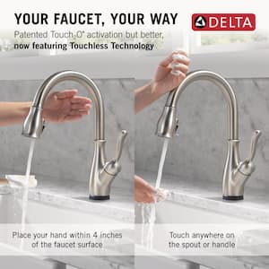 Leland Touch2O with Touchless Technology Single Handle Pull Down Sprayer Kitchen Faucet in Spotshield Stainless