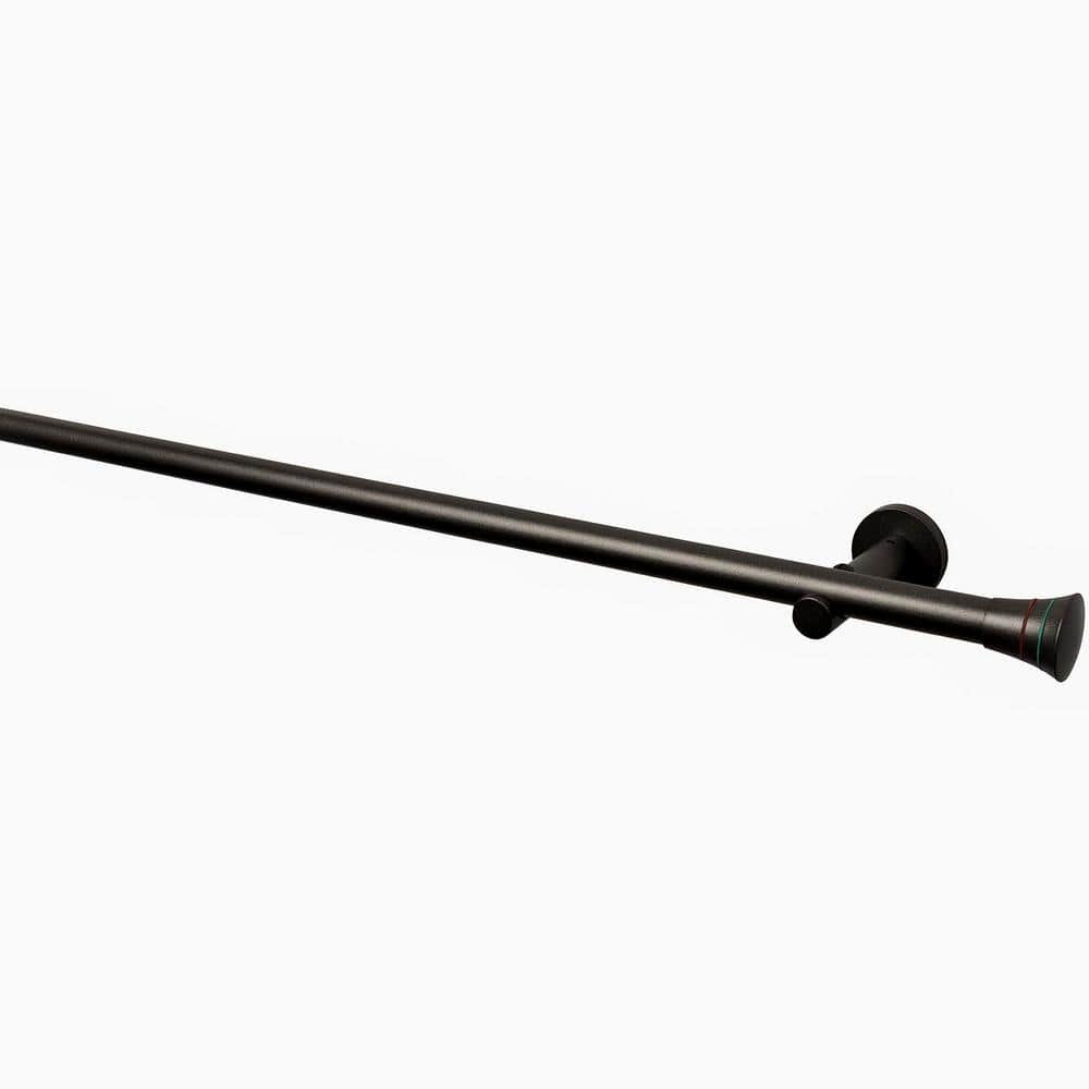 20 MM 95 in. Intensions Single Curtain Rod Kit in Anthracite with 2-Rib Finials and Open Brackets price history on PriceWatchPro