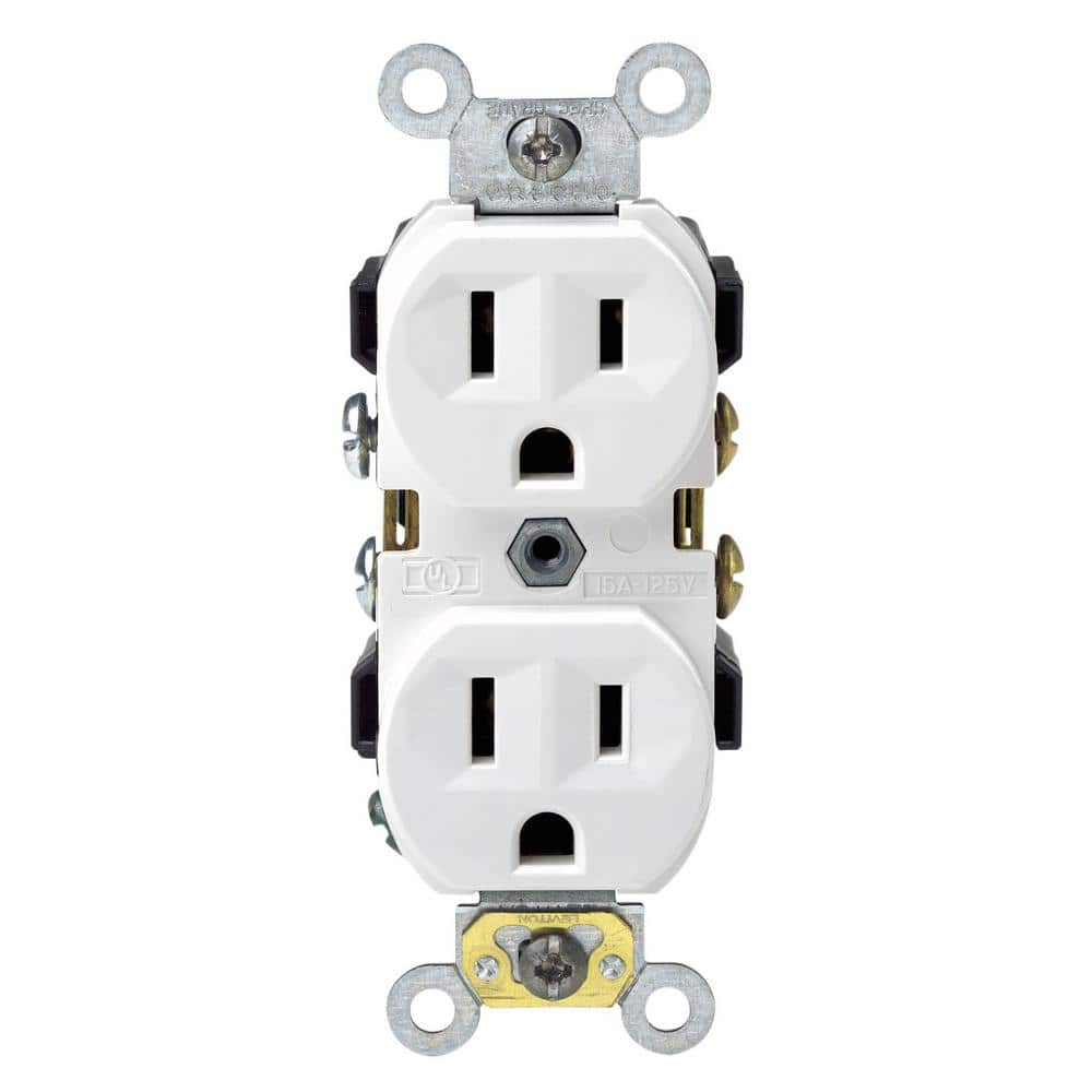 Leviton 15 Amp 1-Gang Recessed Duplex Power Outlet, White R52-00689-00W -  The Home Depot