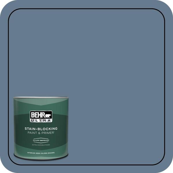 BEHR ULTRA 1 qt. #S510-5 Skinny Jeans Extra Durable Semi-Gloss Enamel Interior Paint & Primer