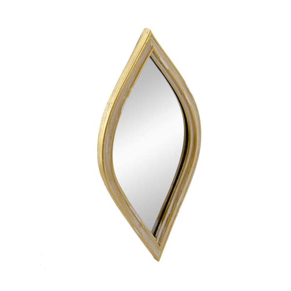 Unbranded Modern Antique Gold 4.5 in. W x 9.5 in. Small Decorative Wall Mirror for Living Room and Bedroom