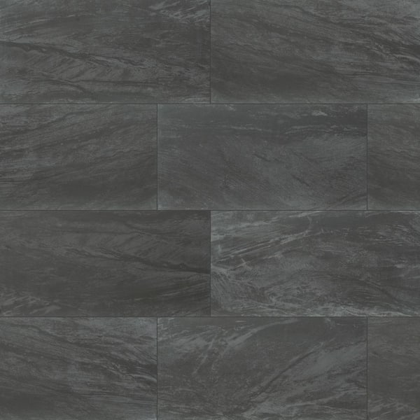 MSI Durban Anthracite 24 in. x 48 in. Polished Porcelain Marble Look Floor and Wall Tile (32-Cases/512 sq. ft./Pallet)