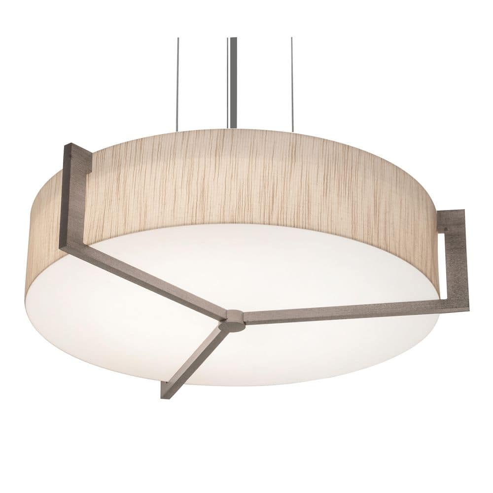 Apex 60-Watt 3-Light Satin Nickel, Weathered Grey, Jute Shaded Pendant with Beige Lumafuse Shade price history on PriceWatchPro