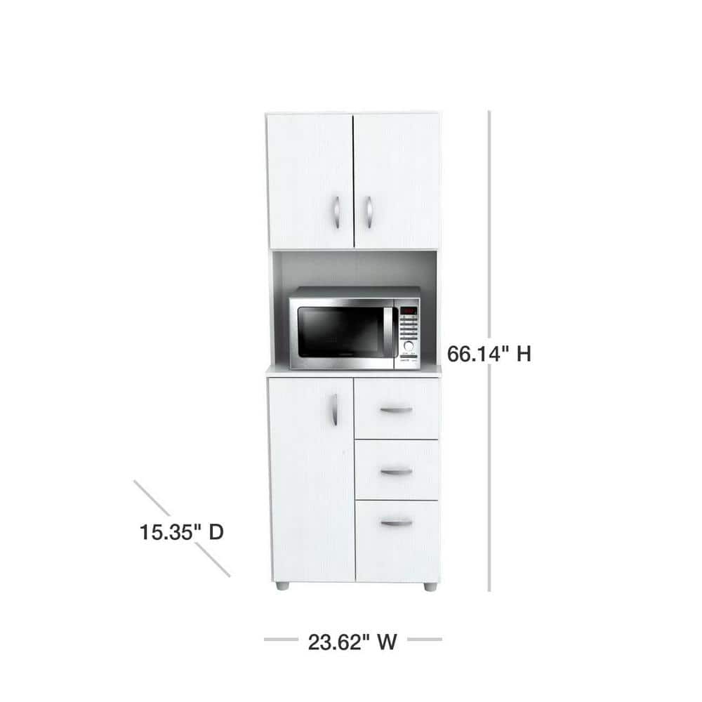 Modern Medium Brown PVC Pantry Cabinet with Laminate Finish
