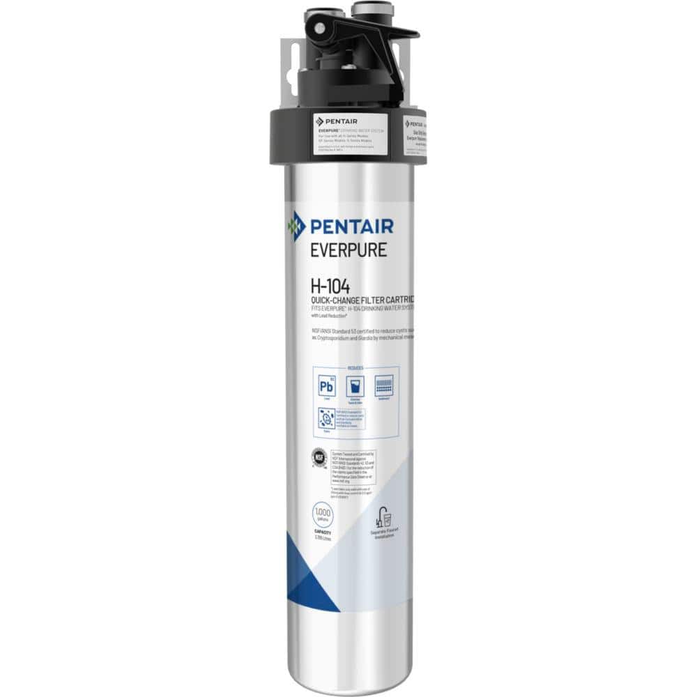 Everpure H-104 Under Sink Drinking Water Filtration System in Silver