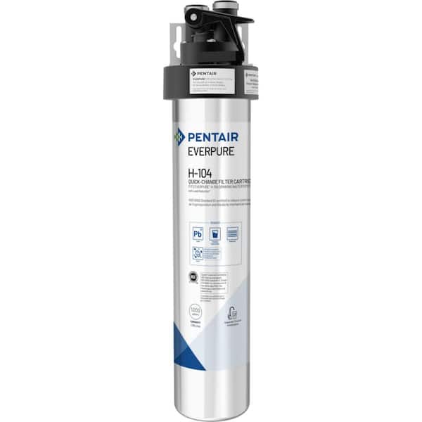PENTAIR Everpure H-104 Under Sink Drinking Water Filtration System in Silver