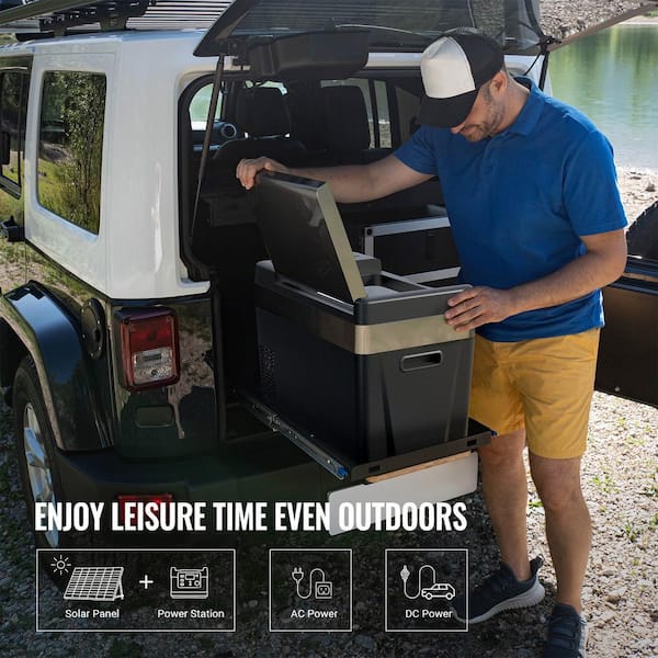 BougeRV 12-Volt Refrigerator 12-V Car Fridge 30 qt. Portable