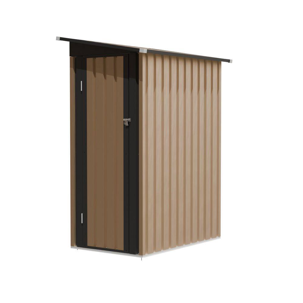 3 ft. W x 5 ft. D Metal Outdoor Storage Shed with Single Pitched Roof Lockable Single Door (15 sq. ft. ) in Brown price history on PriceWatchPro