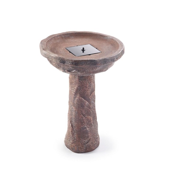 Brown Bedrock IntelliSOLAR Birdbath with Remote