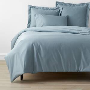 Company Cotton Wrinkle-Free 4-Piece Blue Shale Sateen Queen Sheet Set
