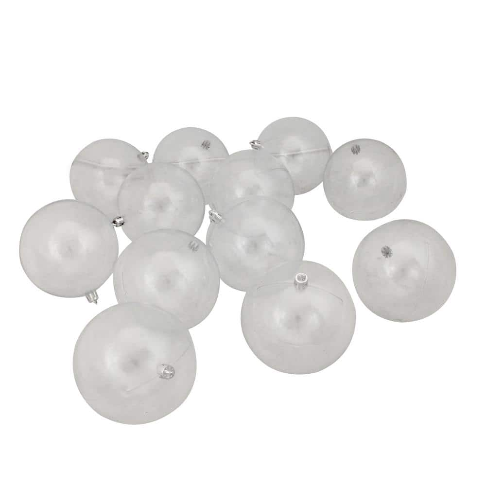 Northlight Clear Iridescent Shatterproof Christmas Ball Ornaments  (60-Count) 31754338 - The Home Depot