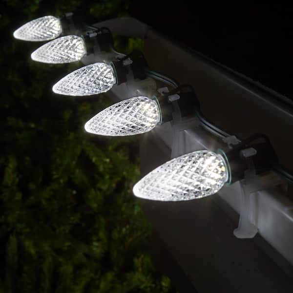 Indvending komme til syne Bedrag Wintergreen Lighting OptiCore C9 LED Cool White Faceted Christmas Light  Bulbs (25-Pack) 72640 - The Home Depot