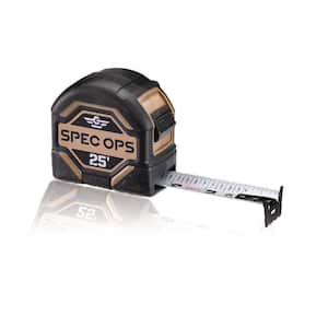 25 ft. Tape Measure, 1 1/4 in. W Double-Sided Printed Blade, Military-Grade Composite Case, Mil-X Coated Blade
