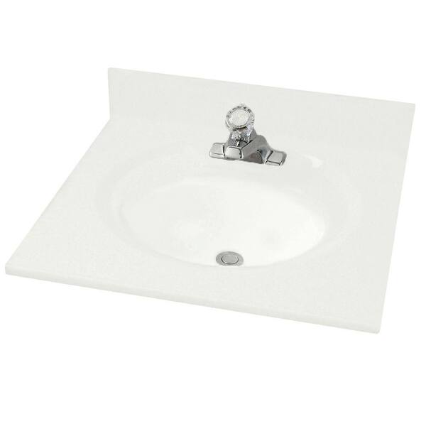 American Standard Astra Lav 37 in. Cultured Marble Vanity Top with Basin in White