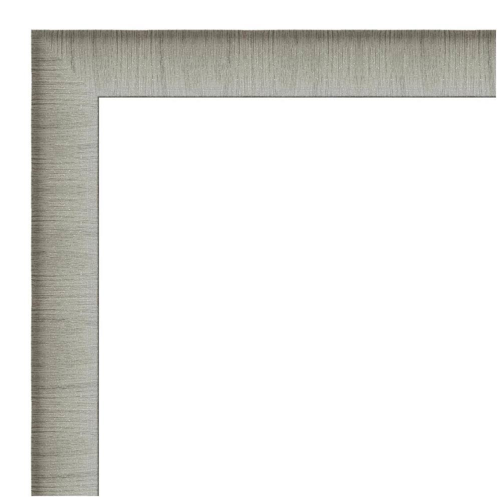 Elegant Brushed Pewter 19" x 23" Rectangular Bathroom Mirror