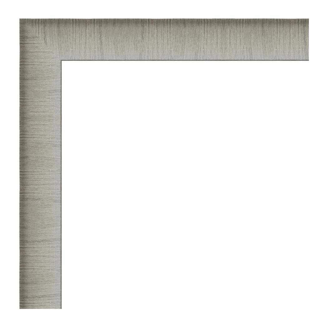Elegant Brushed Pewter Rectangular Bathroom Wall Mirror