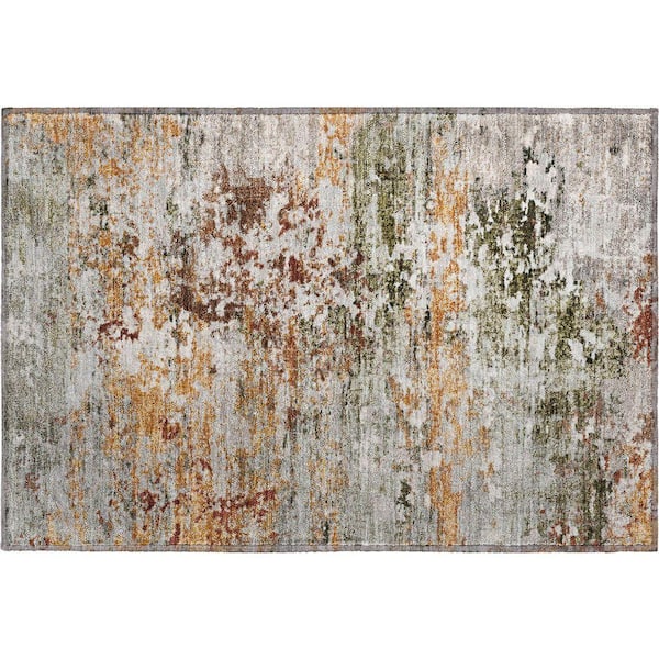 Mayfield Premium Machine Washable Abstract AMF1830 Terracotta 2 ft. x 3 ft. Area Rug
