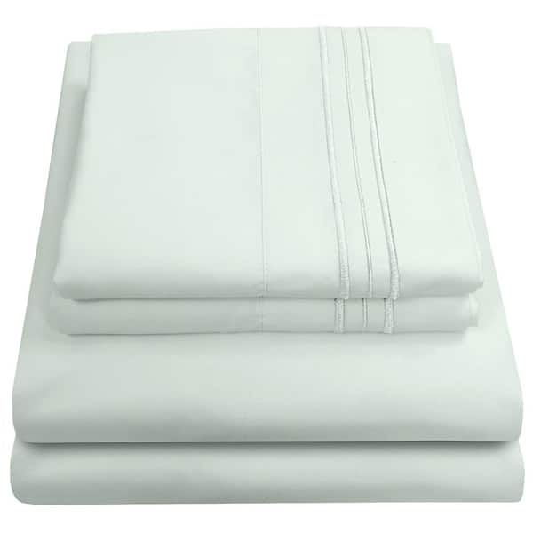 Sweet Home Collection 1800 Series 4-Piece Mint Solid Color Microfiber RV Short Queen Sheet Set