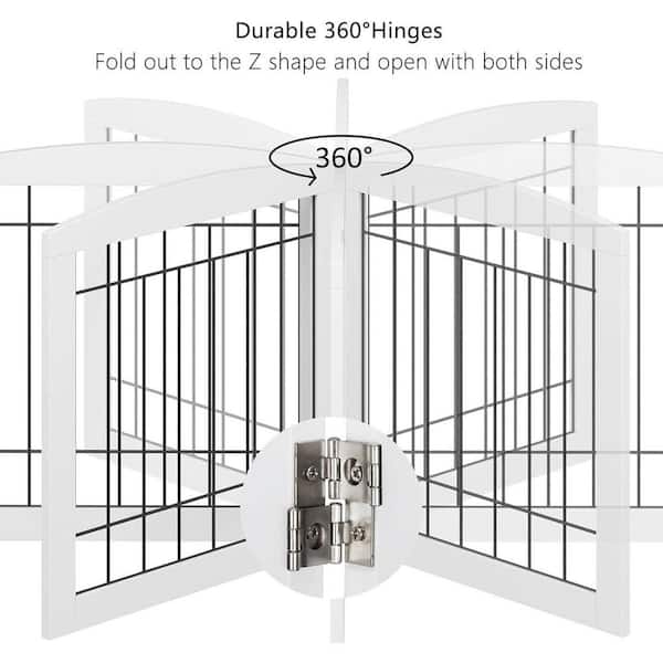 犬ドージ KIWDZFU Freestanding Foldable Indoor Dog Gate for Doorways and
