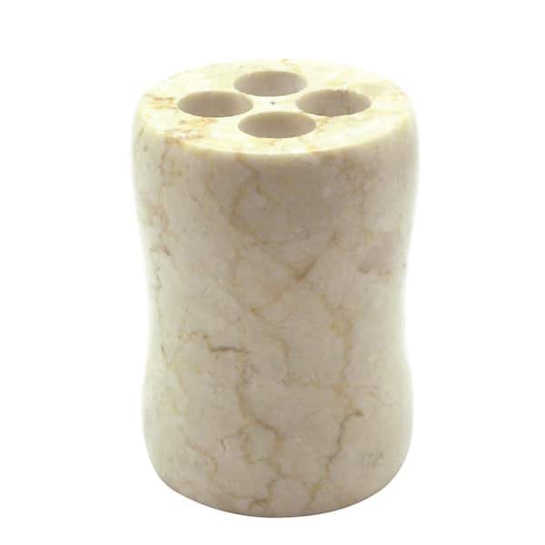 Curvy Natural Marble Toothbrush Holder in Champagne Color