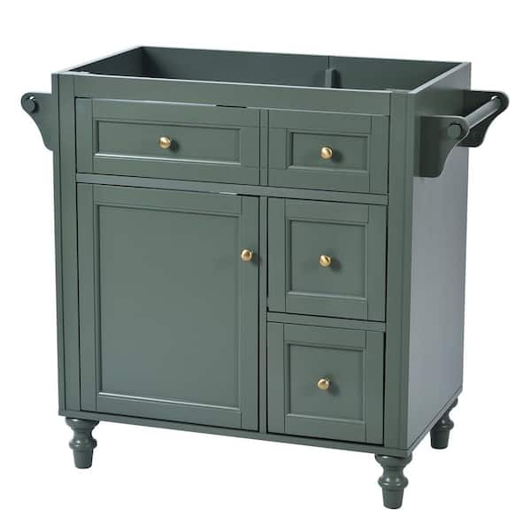 Virubi 30 in. Modern Bath Vanity Cabinet without Top in Green Unassembled