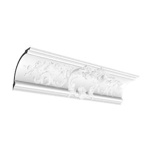 7-1/4 in. x 7-1/4 in. x 78-3/4 in. Acanthus Leaves Primed White High Density Polyurethane Crown Moulding