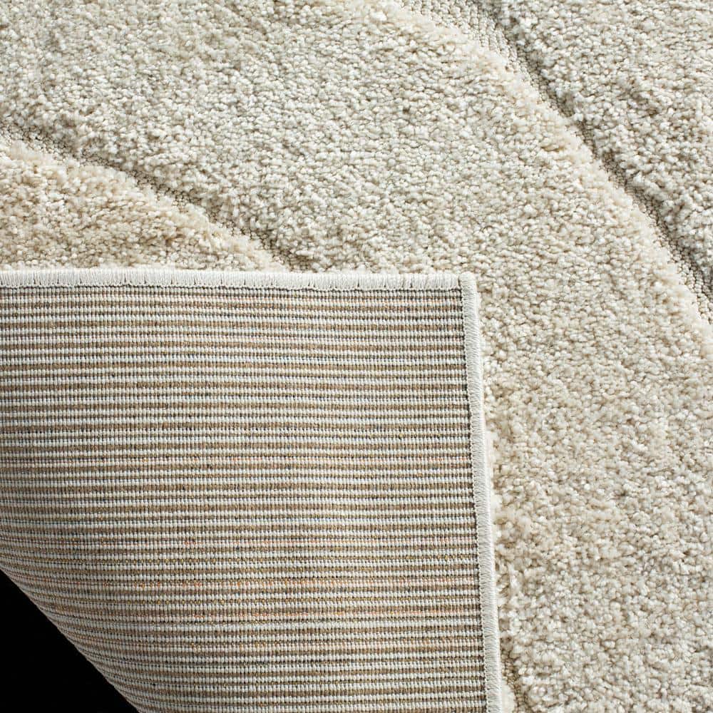 Cream 8' x 10' Synthetic Shag Area Rug