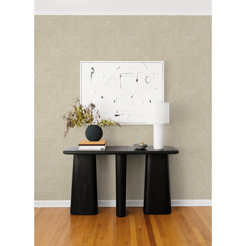 Mortenson Gold Geometric Non-Pasted Cork Wallpaper