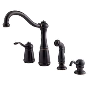 Marielle Single-Handle Side Sprayer Kitchen Faucet and Soap Dispenser in Tuscan Bronze