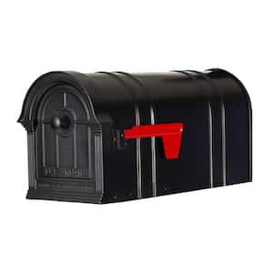Manchester Black Steel and Aluminum Post Mount Mailbox