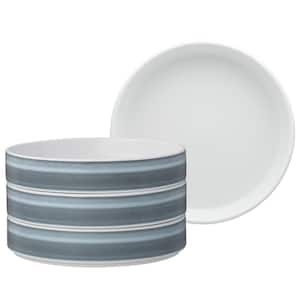 ColorStax Ombre Charcoal 7.5 in., 12 fl. oz. Gray Porcelain Deep Plate (Set of 4)