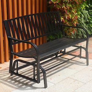4 ft. Outdoor Patio Steel Glider Porch Chair Loveseat Bench