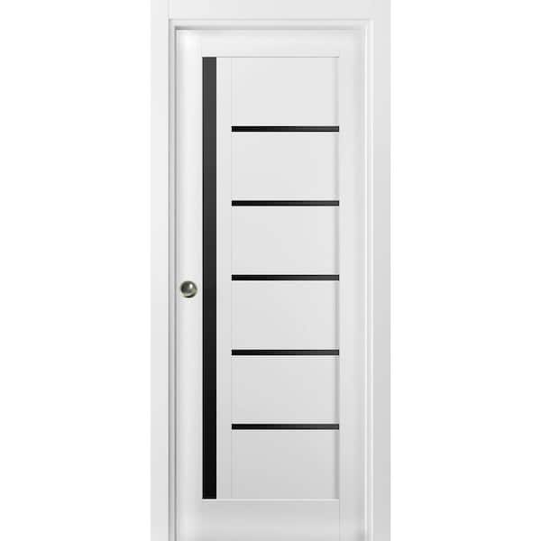 Sartodoors 28 in. x 80 in. 1 Panel White Finished Solid MDF Sliding Door with Hardware