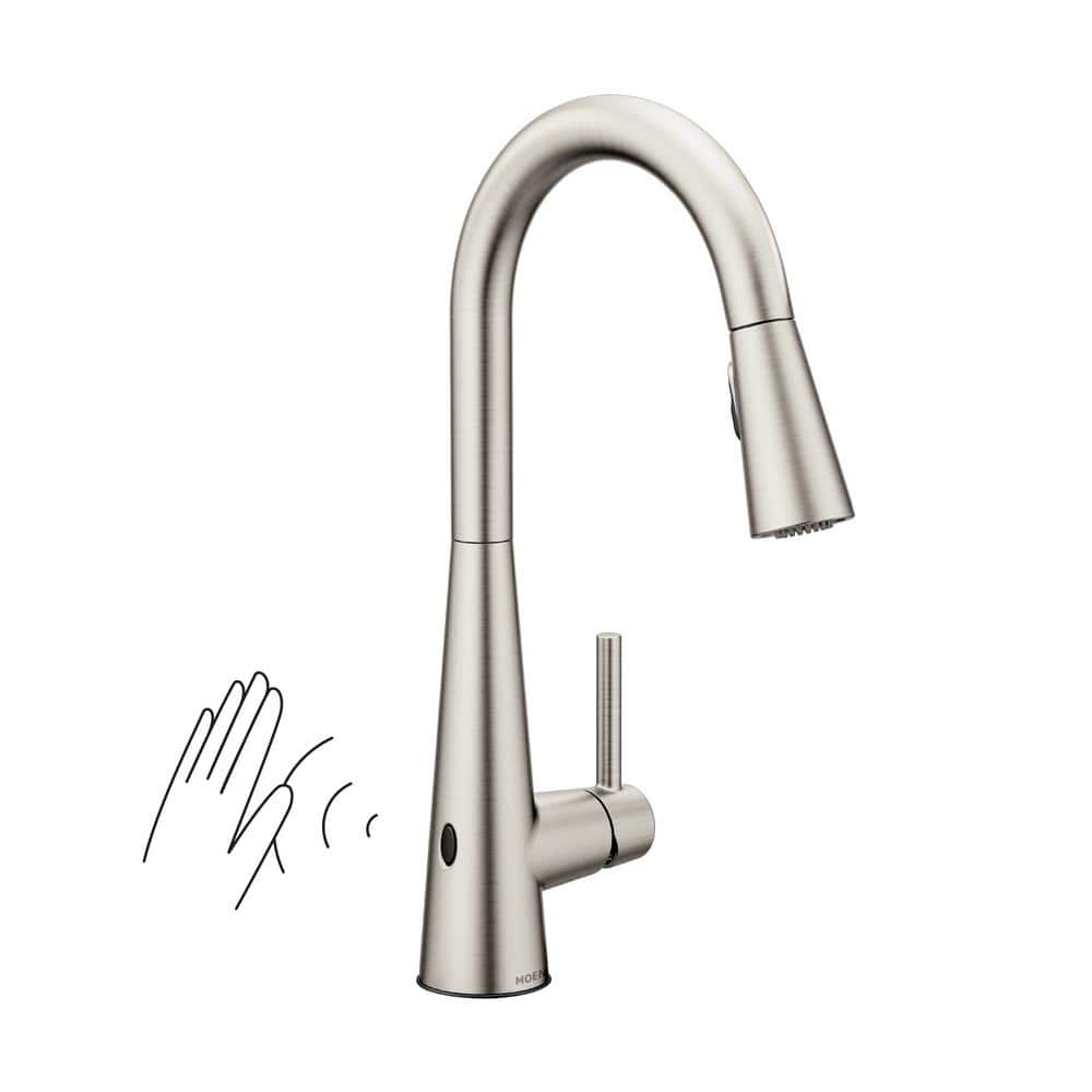 MOEN Sleek Touchless Single-Handle Pull-Down Sprayer Kitchen Faucet with MotionSense  Wave in Spot Resist Stainless 7864EWSRS The Home Depot