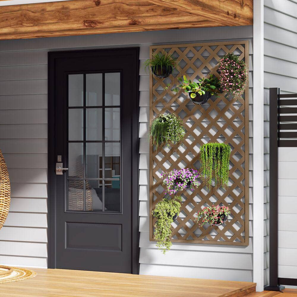 4 ft. x 8 ft. Brazilian Walnut Diamond Garden Vinyl Lattice