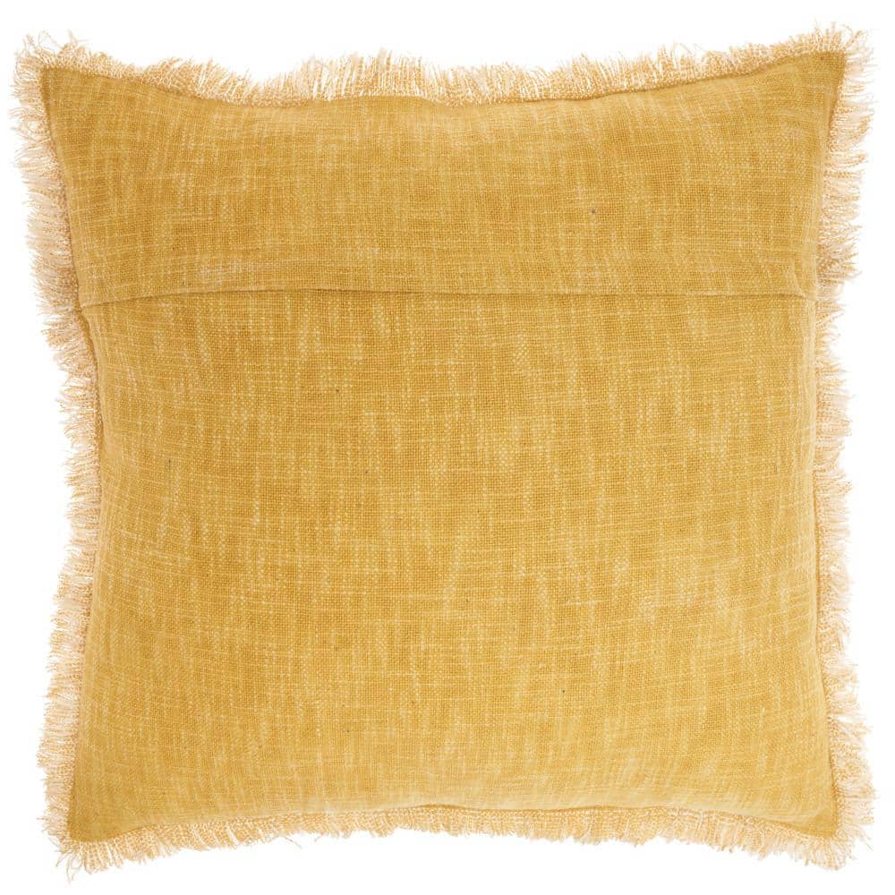 Farmhouse Charm Soft Yellow Cotton 22" Square Throw Pillow