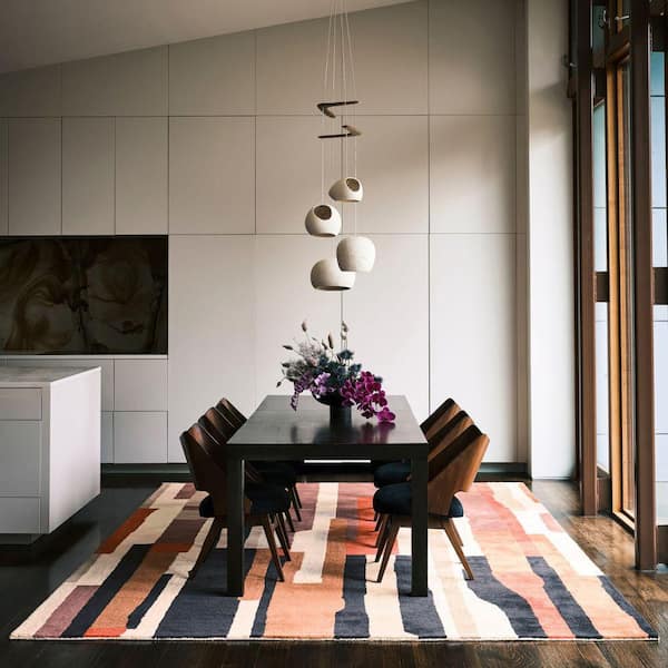 RUGS USA Dumbo Abstract Wool Multi 8 ft. x 10 ft. Indoor/Outdoor Patio Rug