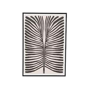 Wood Black Framed Abstract Lines Art Print 36.61 in. x 24.8 in.