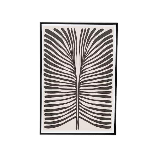 Storied Home Wood Black Framed Abstract Lines Art Print 36.61 in. x 24.8 in .