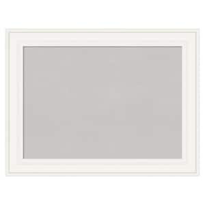 Ridge White Framed Grey Corkboard 34 in. x 26 in. Bulletin Board Memo Board